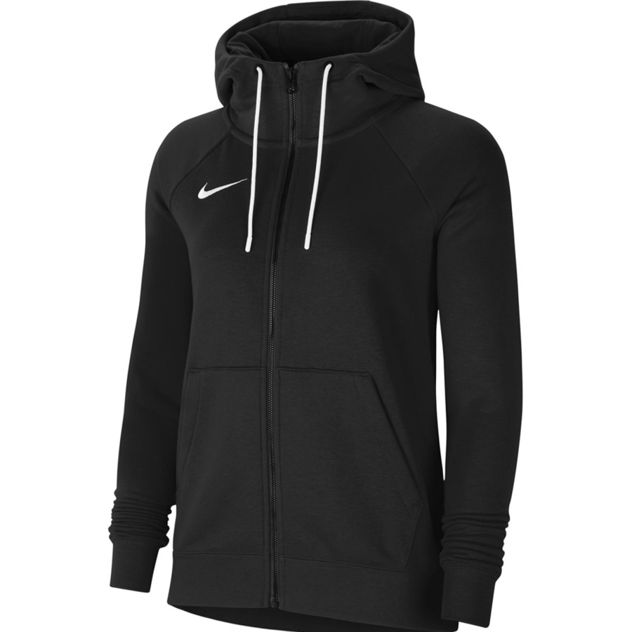 Damen Nike Jacken | Nike Damen Full Zip Fleece Hoodie Park 20 Schwarz-Weis