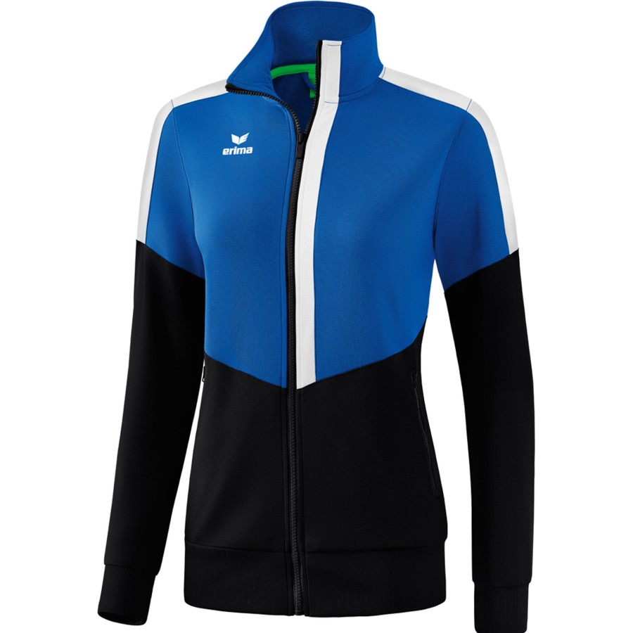 Damen Erima Jacken | Erima Damen Trainingsjacke Squad Blau-Schwarz-Weis