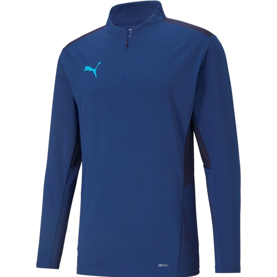 Herren Puma Sweatshirts | Puma 1/4 Zip Top Teamcup Blau