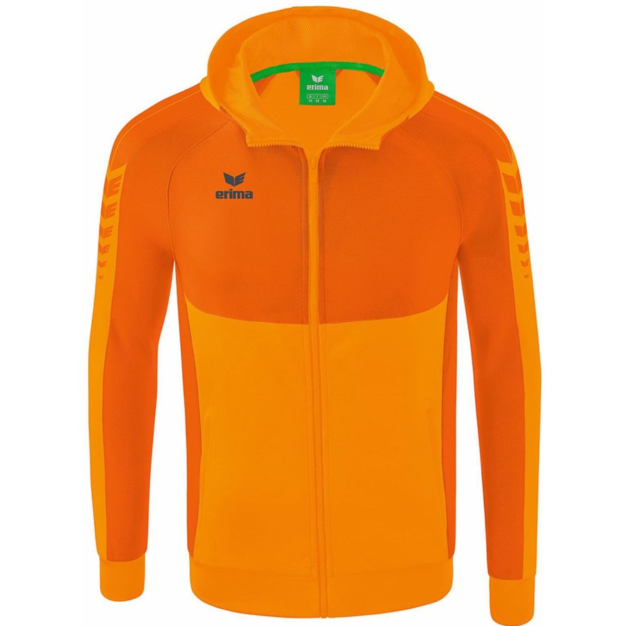 Herren Erima Jacken | Erima Herren Trainingsjacke Mit Kapuze Six Wings Orange