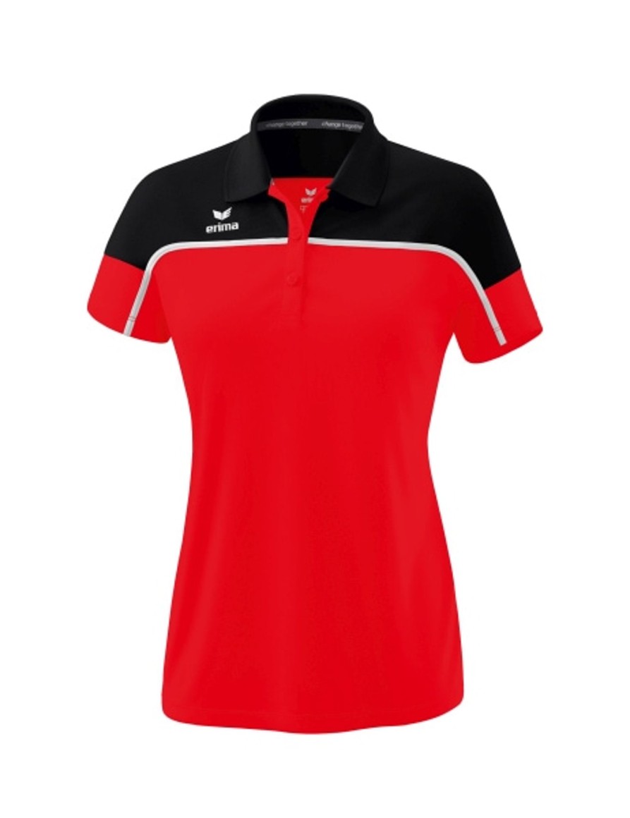 Damen Erima Polo-Shirts | Erima Damen Change By Erima Poloshirt Rot/Schwarz/Weis Gunstig