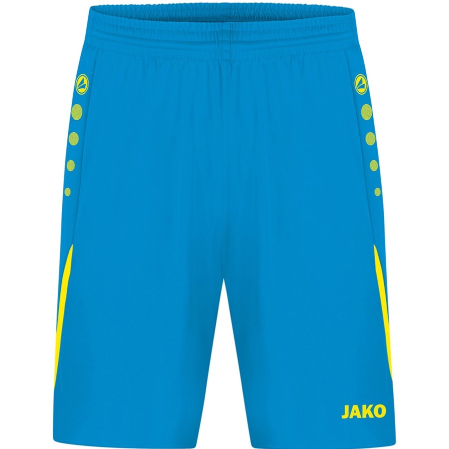 Damen Jako Shorts | Jako Damen Sporthose Challenge Blau-Gelb