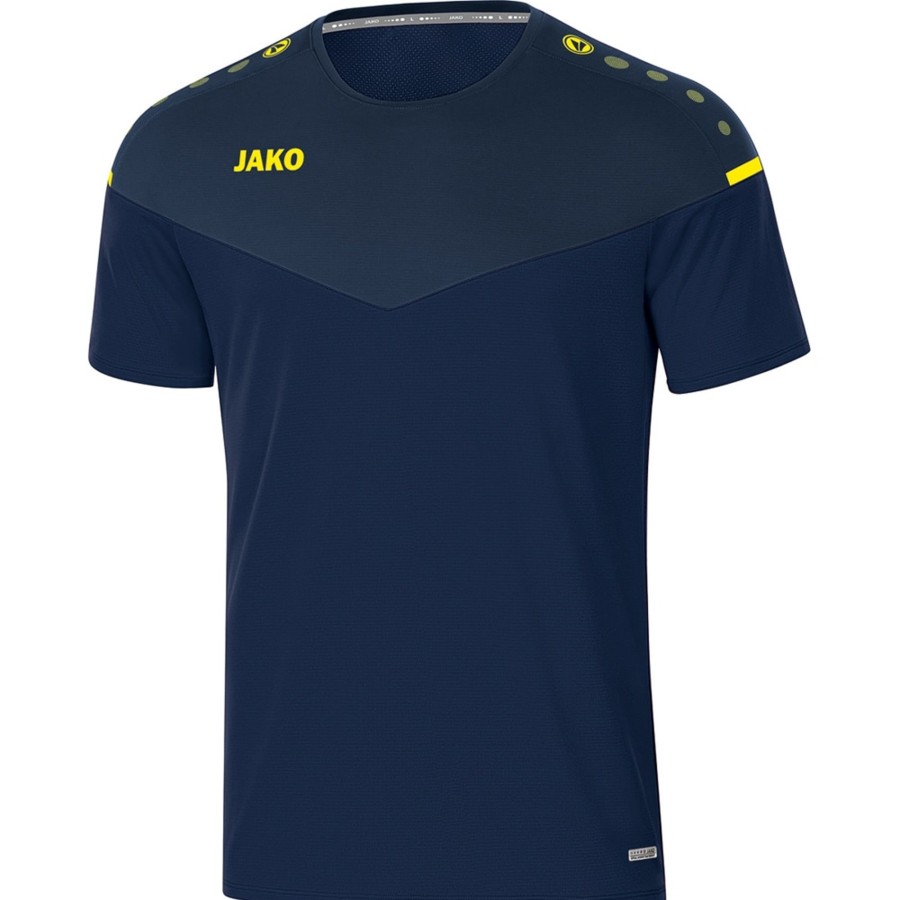 Herren Jako T-Shirts | Jako Herren T-Shirt Champ 2.0 Blau-Gelb