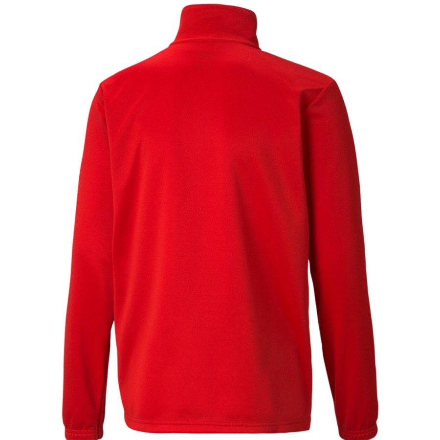 Kinder Puma Sweatshirts | Puma Kinder 1/4 Zip Top Teamrise Rot-Weis