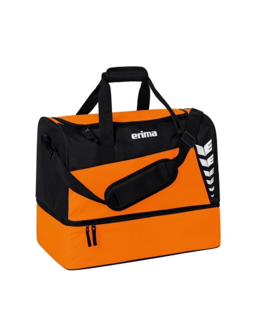 Sportausruestung Erima | Erima Six Wings Sporttasche Mit Bodenfach Orange/Schwarz Gunstig