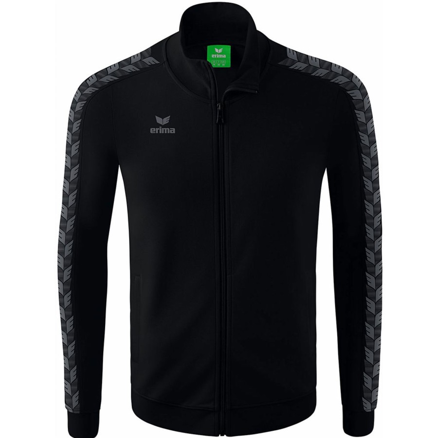 Herren Erima Jacken | Erima Herren Trainingsjacke Essential Team Schwarz-Grau