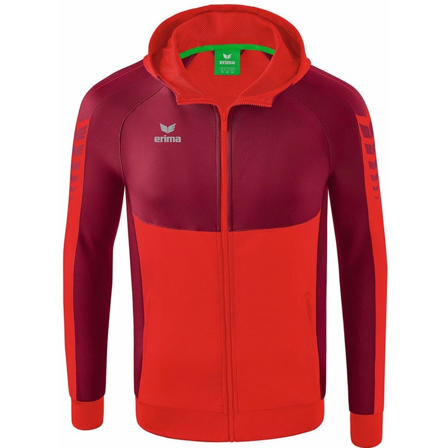 Kinder Erima Jacken | Erima Kinder Trainingsjacke Mit Kapuze Six Wings Rot