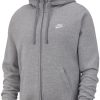 Herren Nike Hoodies | Nike Sportswear Club Herren Fz Fleece Hoodie Grau-Silber