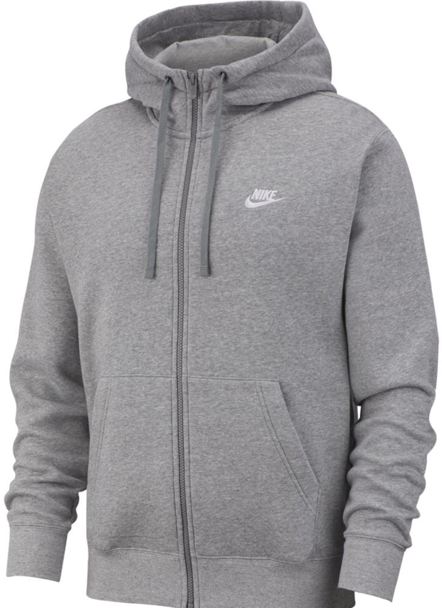 Herren Nike Hoodies | Nike Sportswear Club Herren Fz Fleece Hoodie Grau-Silber