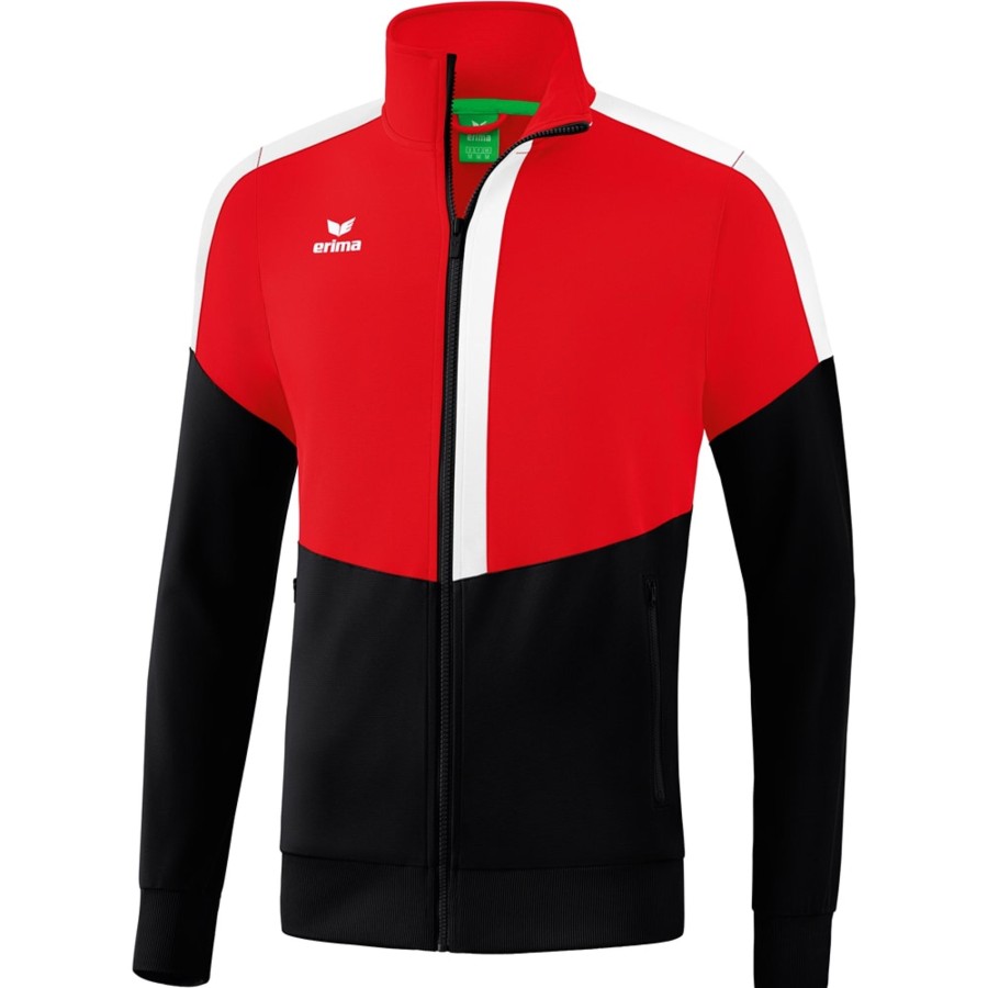 Herren Erima Jacken | Erima Herren Trainingsjacke Squad Rot-Schwarz-Weis