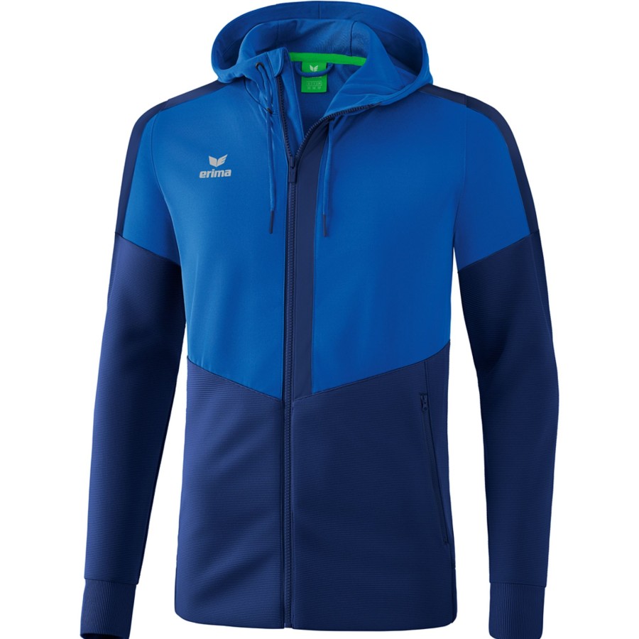 Kinder Erima Jacken | Erima Kinder Trainingsjacke Mit Kapuze Squad Blau