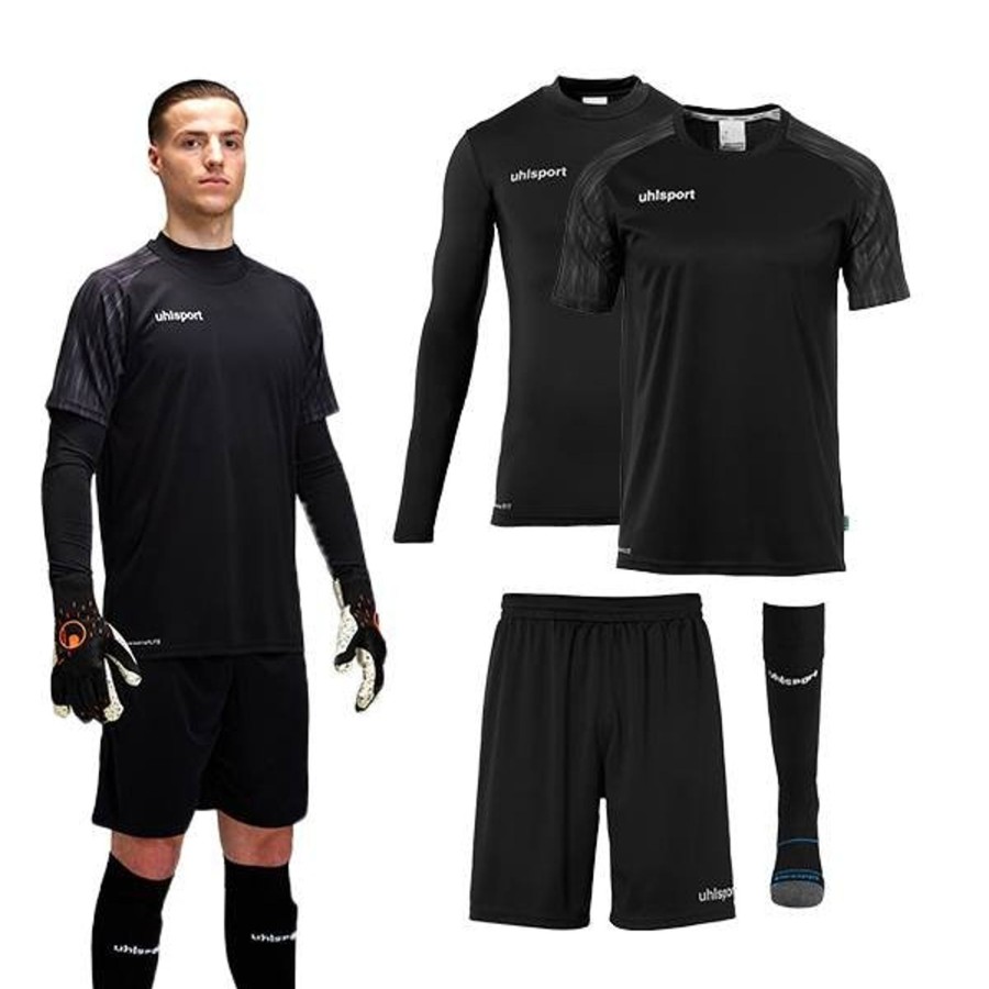 Damen Uhlsport Torwarttrikots | Uhlsport Reaction Torwart Set Schwarz/Anthra