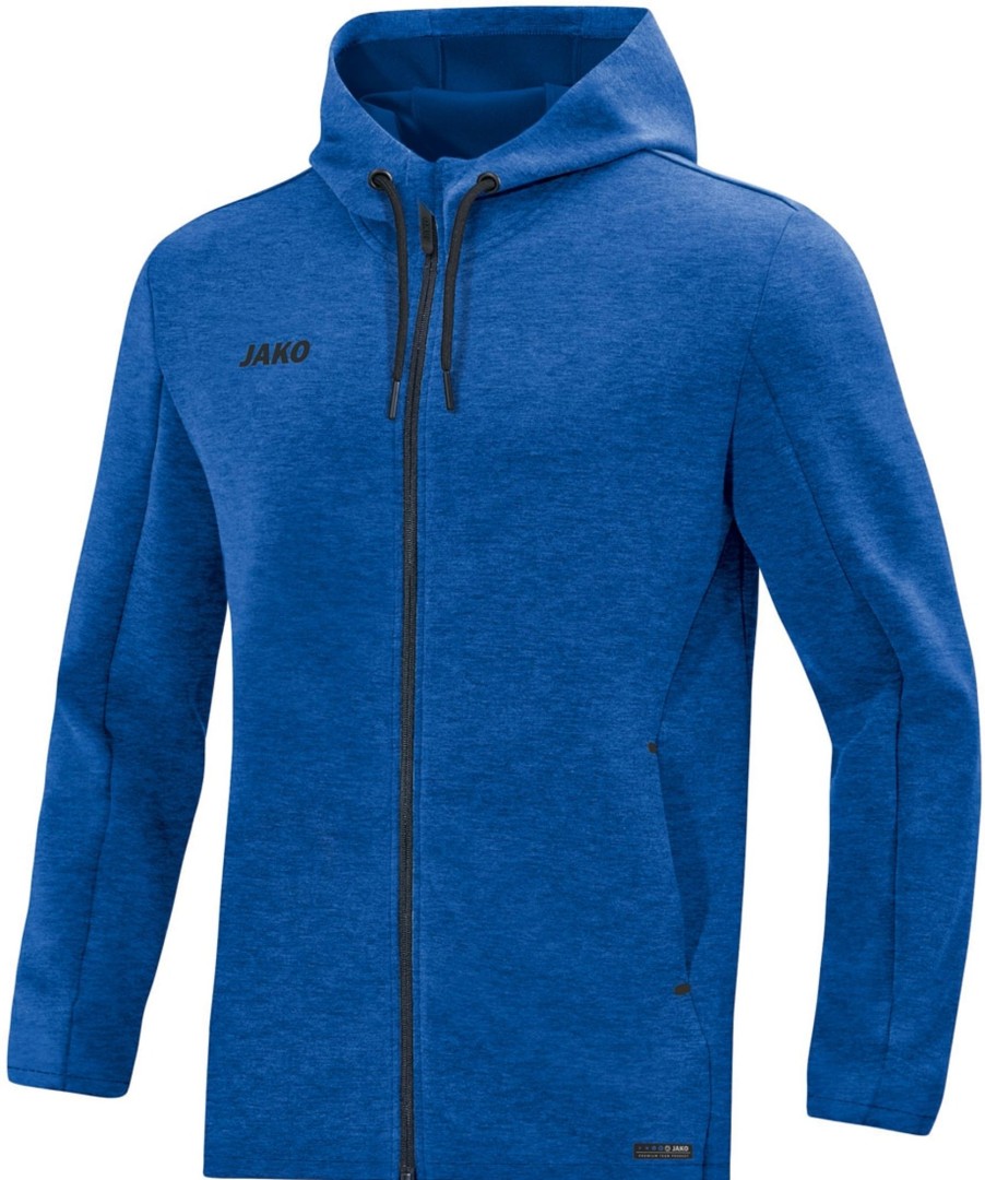 Herren Jako Jacken | Jako Premium Basics Kapuzenjacke Royal Meliert