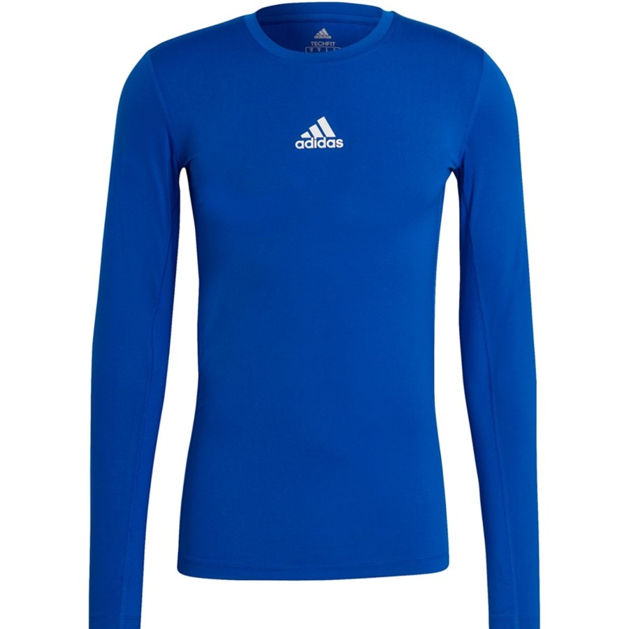 Herren Adidas Baselayer | Adidas Herren Langarm Shirt Techfit Blau