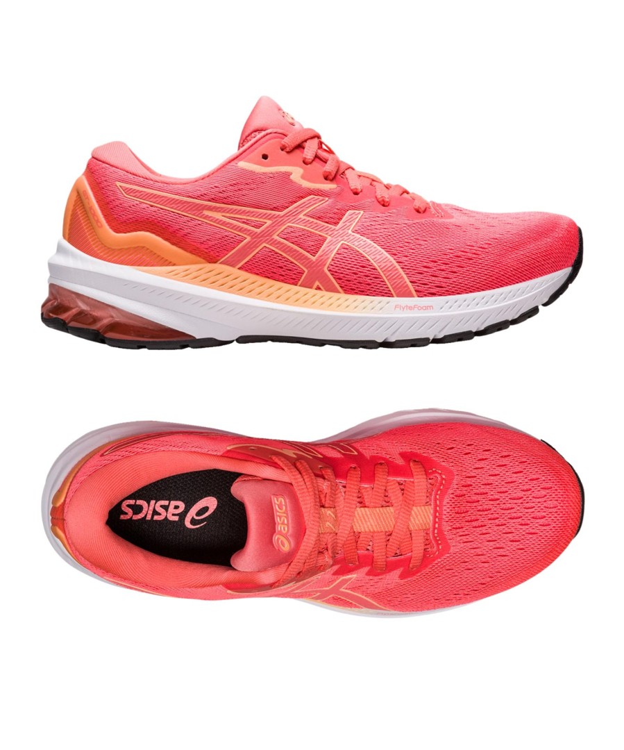 Sportschuhe asics | Asics Gt-1000 11 Damen Rot Orange F700 Laufschuh