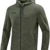 Herren Jako Jacken | Jako Premium Basics Kapuzenjacke Khaki Meliert