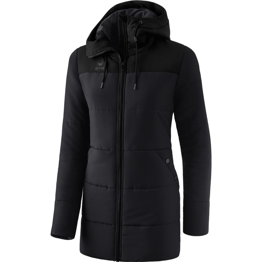 Damen Erima Jacken | Erima Damen Winterjacke Squad Schwarz