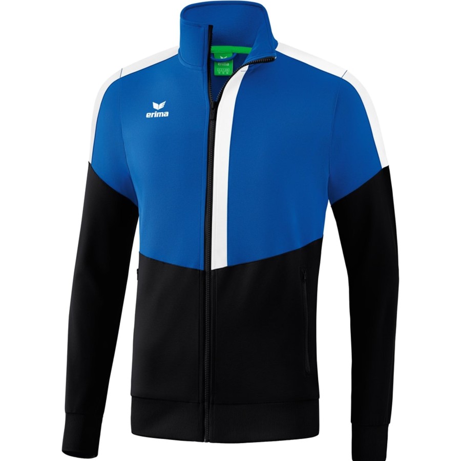 Herren Erima Jacken | Erima Herren Trainingsjacke Squad Blau-Schwarz-Weis