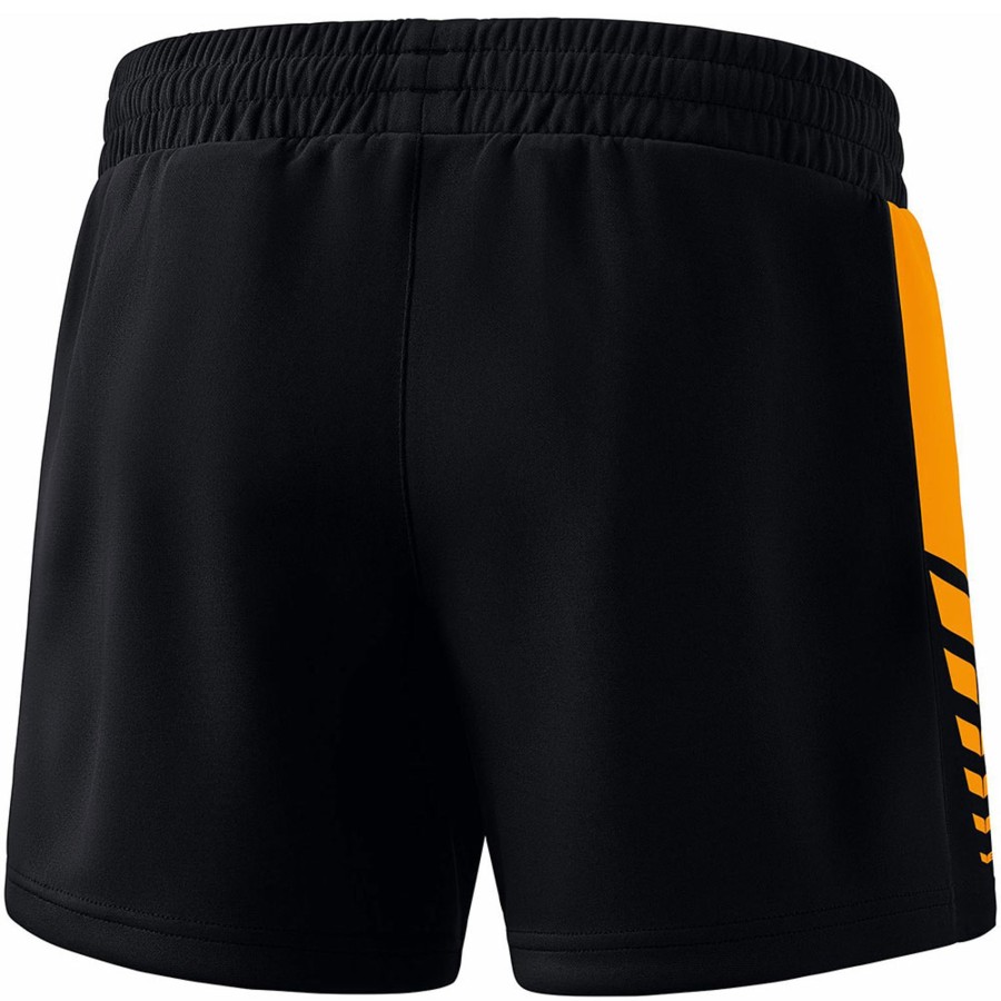 Damen Erima Shorts | Erima Damen Training Shorts Six Wings Schwarz-Orange