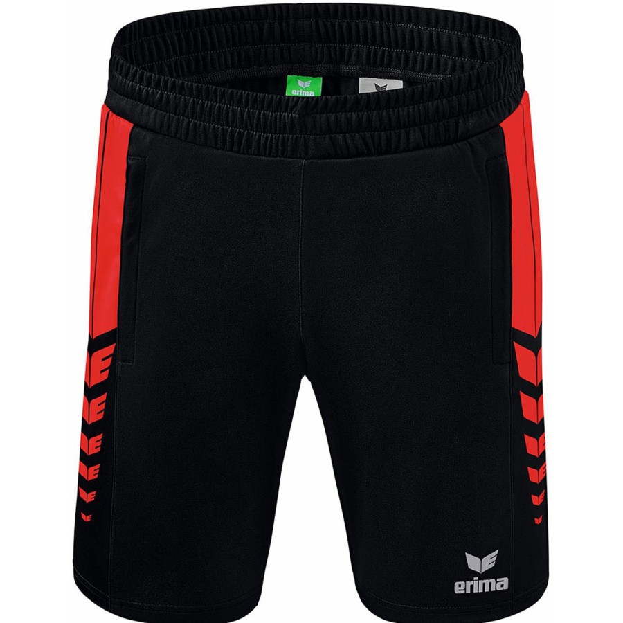 Kinder Erima Shorts | Erima Kinder Training Shorts Six Wings Schwarz-Rot