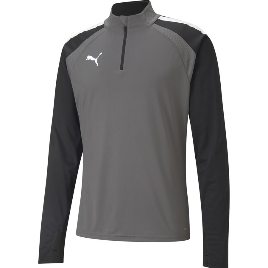 Kinder Puma Sweatshirts | Puma Kinder 1/4 Zip Top Teamliga Grau-Schwarz