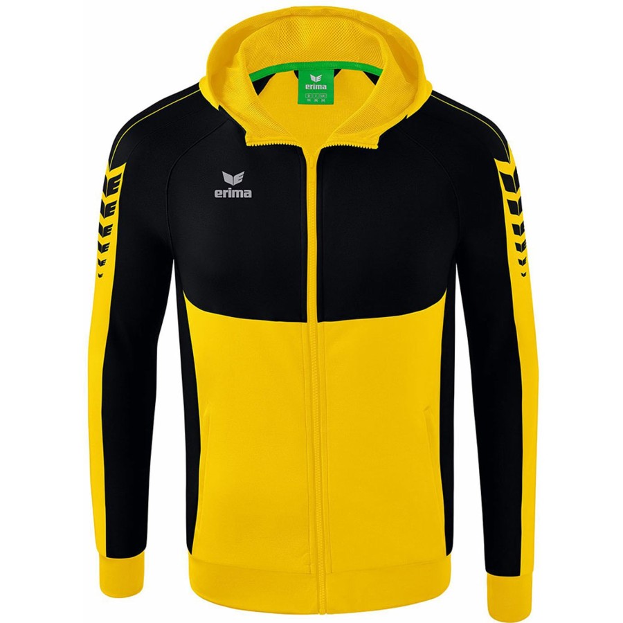 Herren Erima Jacken | Erima Herren Trainingsjacke Mit Kapuze Six Wings Gelb