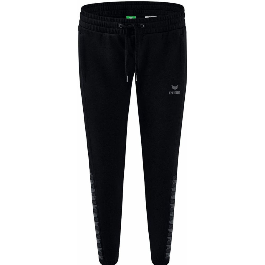 Damen Erima Jogginghosen | Erima Damen Sweathose Essential Team Schwarz-Grau