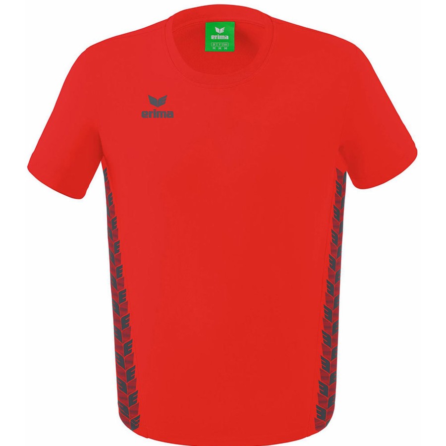 Herren Erima T-Shirts | Erima Herren T-Shirt Essential Team Rot-Grau