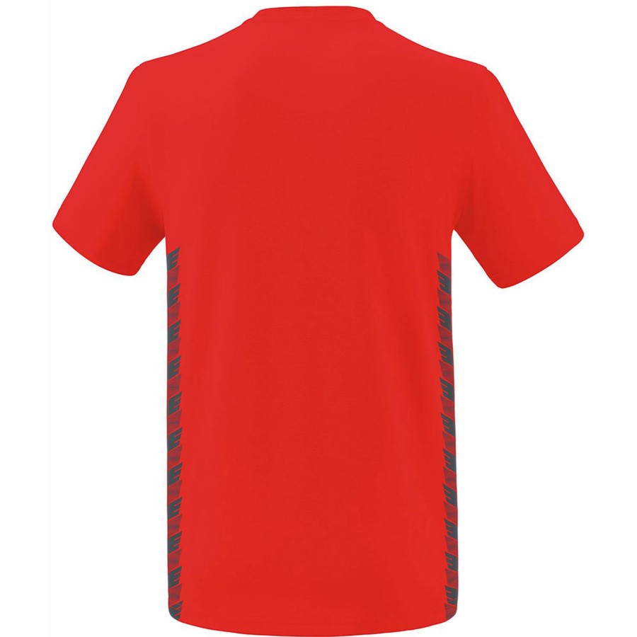 Herren Erima T-Shirts | Erima Herren T-Shirt Essential Team Rot-Grau