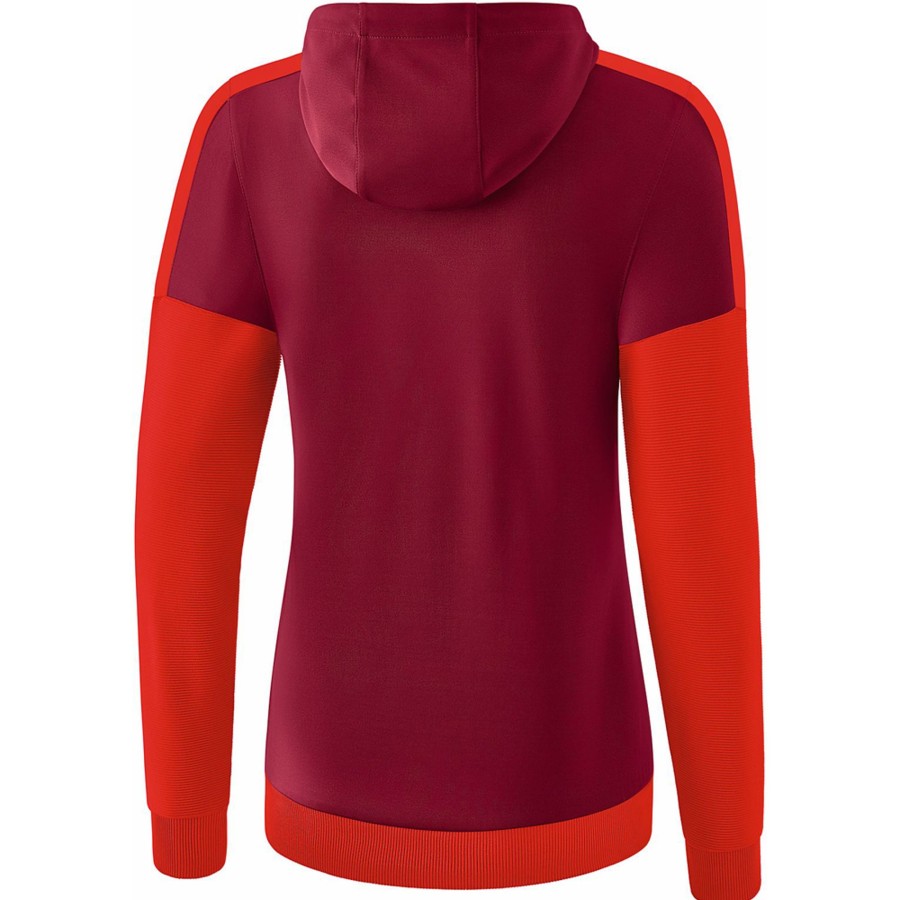 Damen Erima Jacken | Erima Damen Trainingsjacke Mit Kapuze Squad Rot