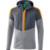 Kinder Erima Jacken | Erima Kinder Trainingsjacke Mit Kapuze Squad Grau-Orange