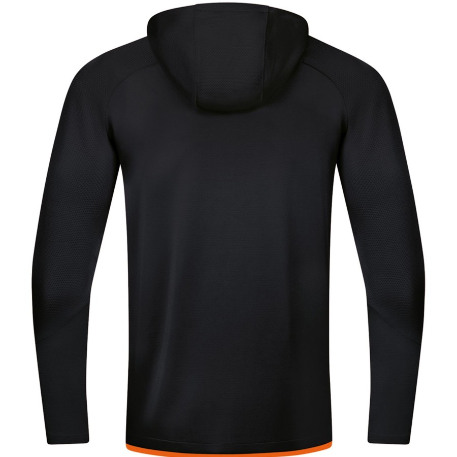 Herren Jako Jacken | Jako Herren Trainingsjacke Kapuze Challenge Schwarz-Orange