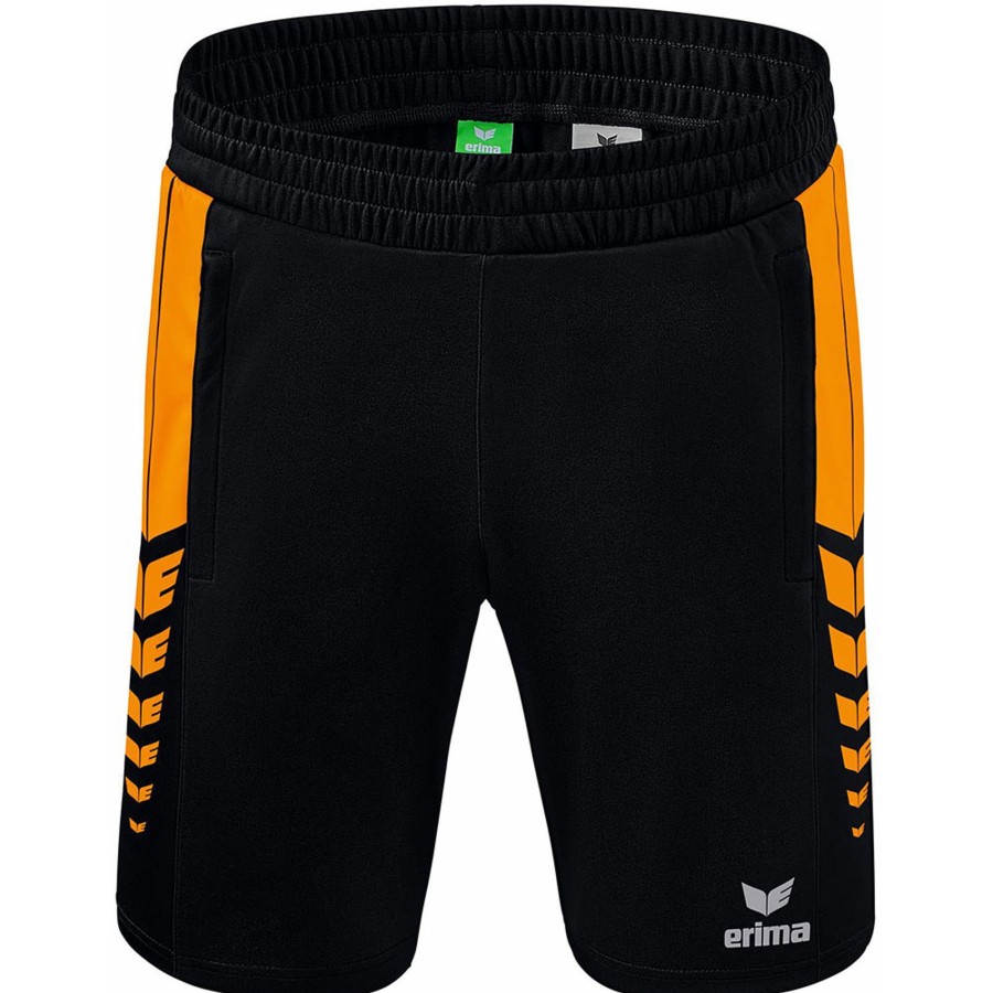 Kinder Erima Shorts | Erima Kinder Training Shorts Six Wings Schwarz-Orange