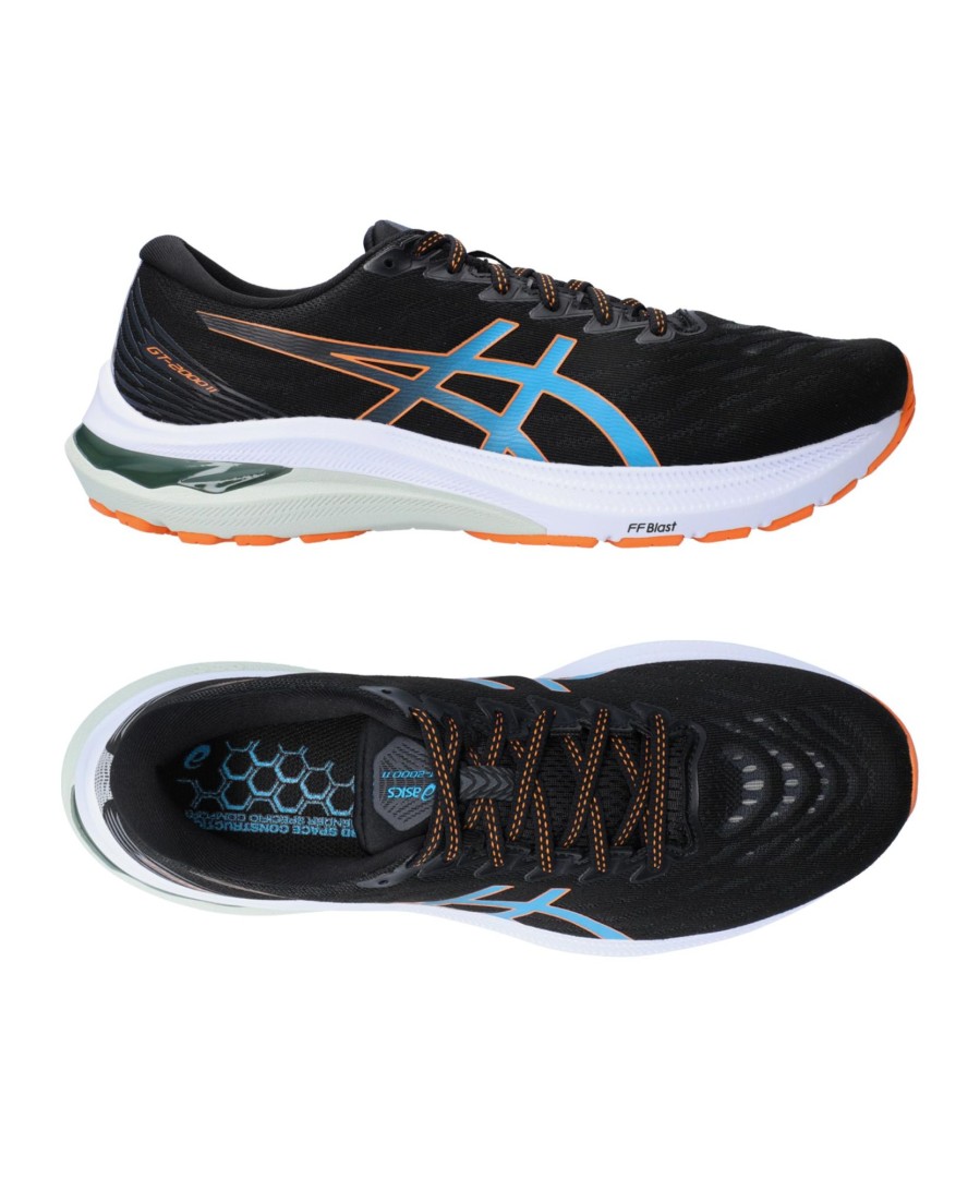 Sportschuhe asics | Asics Gt-2000 11 Schwarz Orange F006 Laufschuh