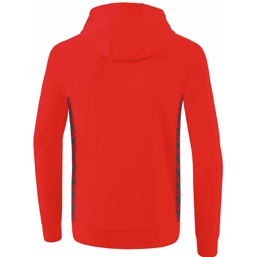 Herren Erima Hoodies | Erima Herren Kapuzensweat Essential Team Rot-Grau