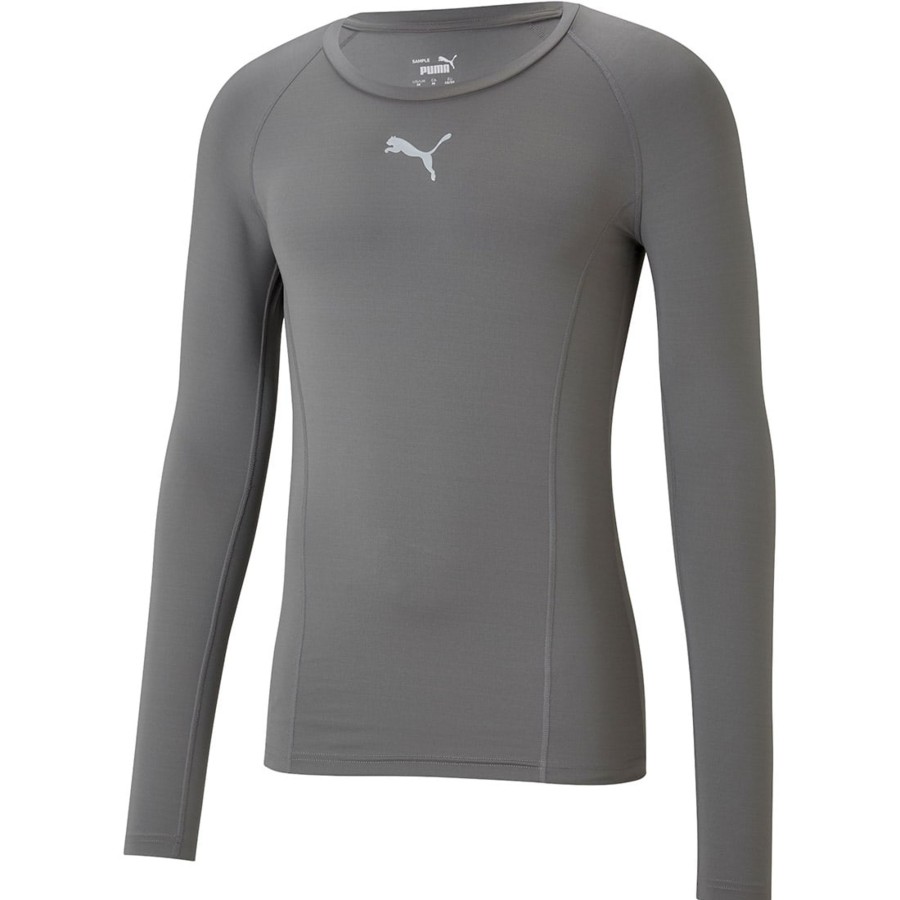 Herren Puma Baselayer | Puma Baselayer Langarm Shirt Liga Grau