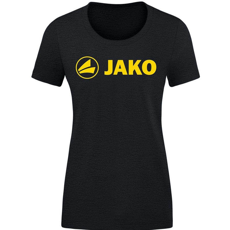 Damen Jako T-Shirts | Jako Damen T-Shirt Promo Schwarz-Gelb