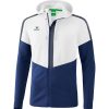 Herren Erima Jacken | Erima Herren Trainingsjacke Mit Kapuze Squad Weis-Blau-Grau