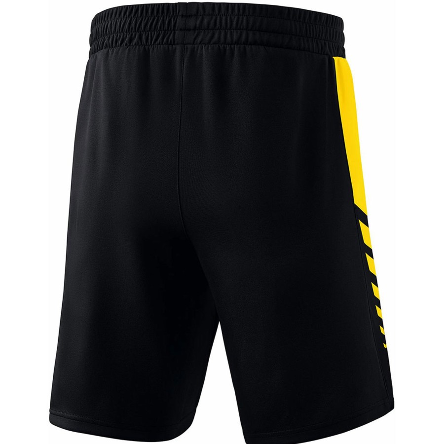 Kinder Erima Shorts | Erima Kinder Training Shorts Six Wings Schwarz-Gelb