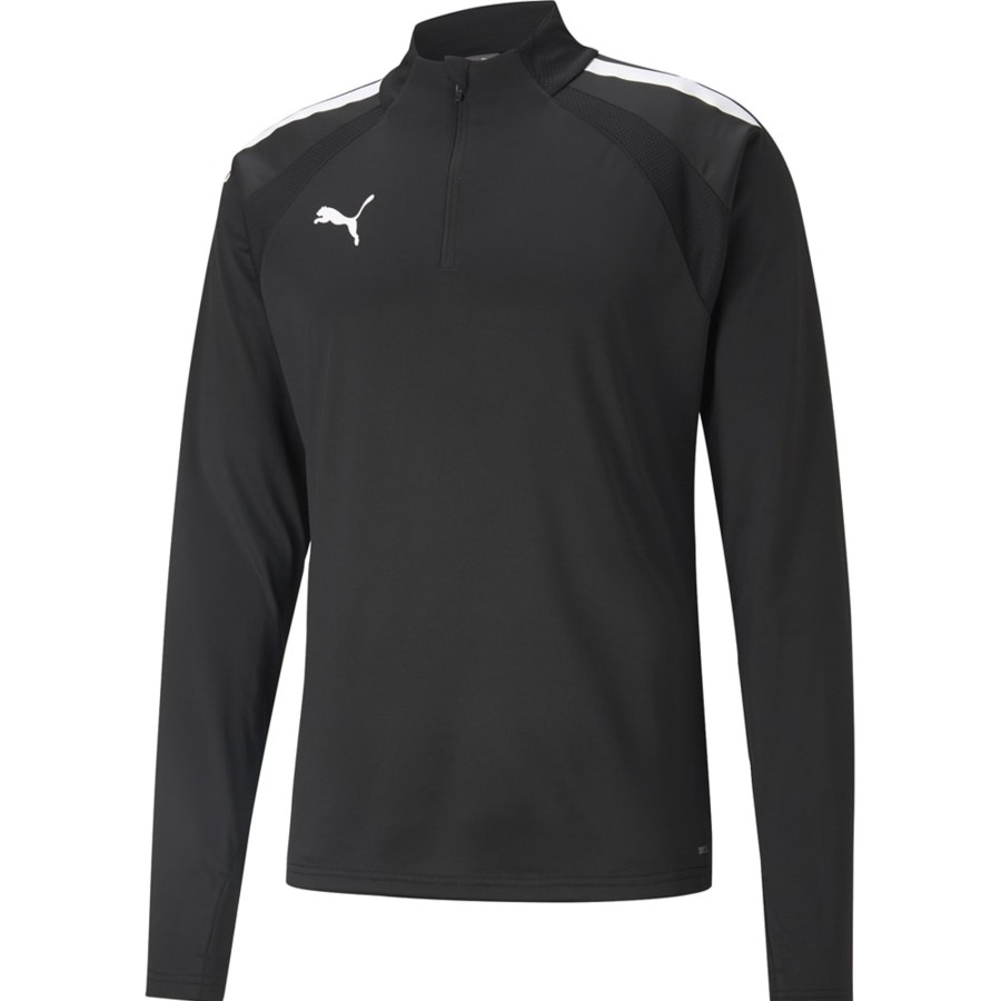 Kinder Puma Sweatshirts | Puma Kinder 1/4 Zip Top Teamliga Schwarz-Weis