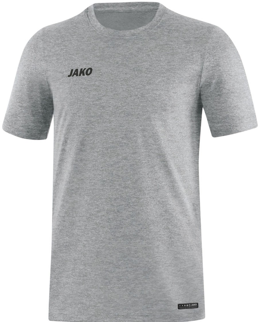 Herren Jako T-Shirts | Jako Premium Basics T-Shirt Grau Meliert