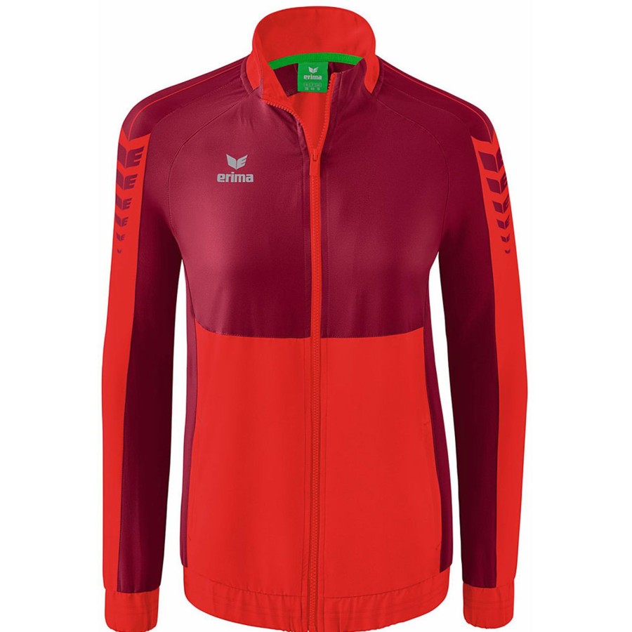 Damen Erima Jacken | Erima Damen Prasentationsjacke Six Wings Rot