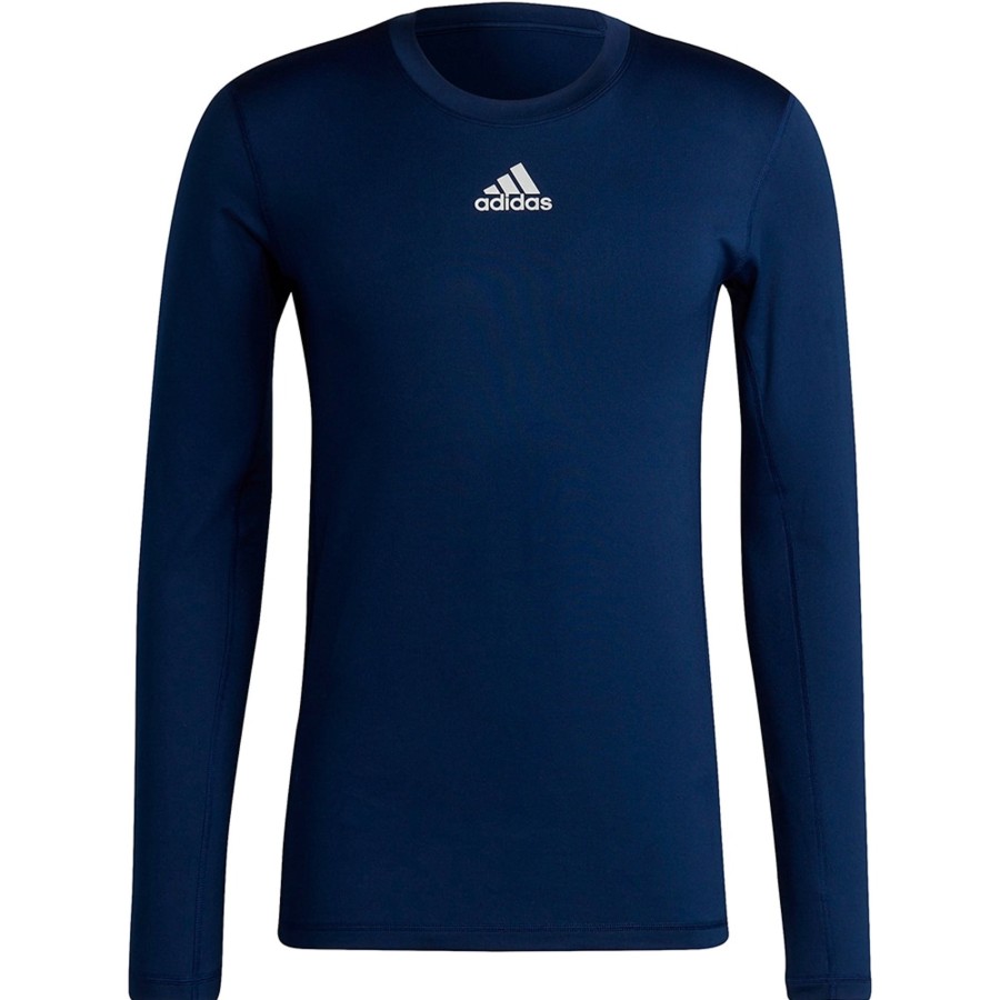 Herren Adidas Baselayer | Adidas Herren Langarm Shirt Techfit Climawarm Blau