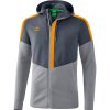 Herren Erima Jacken | Erima Herren Trainingsjacke Mit Kapuze Squad Grau-Orange