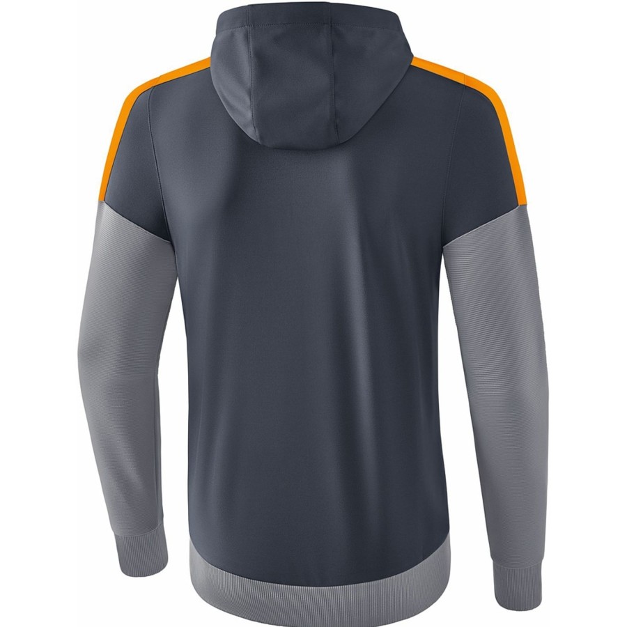 Herren Erima Jacken | Erima Herren Trainingsjacke Mit Kapuze Squad Grau-Orange