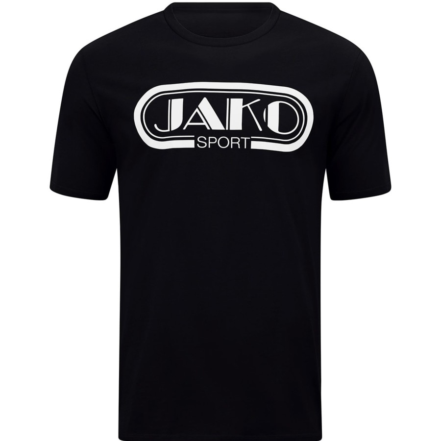 Herren Jako T-Shirts | Jako Herren T-Shirt Retro Schwarz