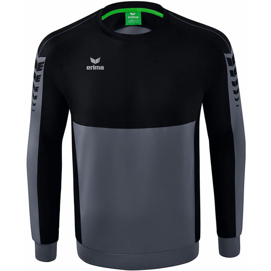 Herren Erima Sweatshirts | Erima Sweatshirt Six Wings Grau-Schwarz