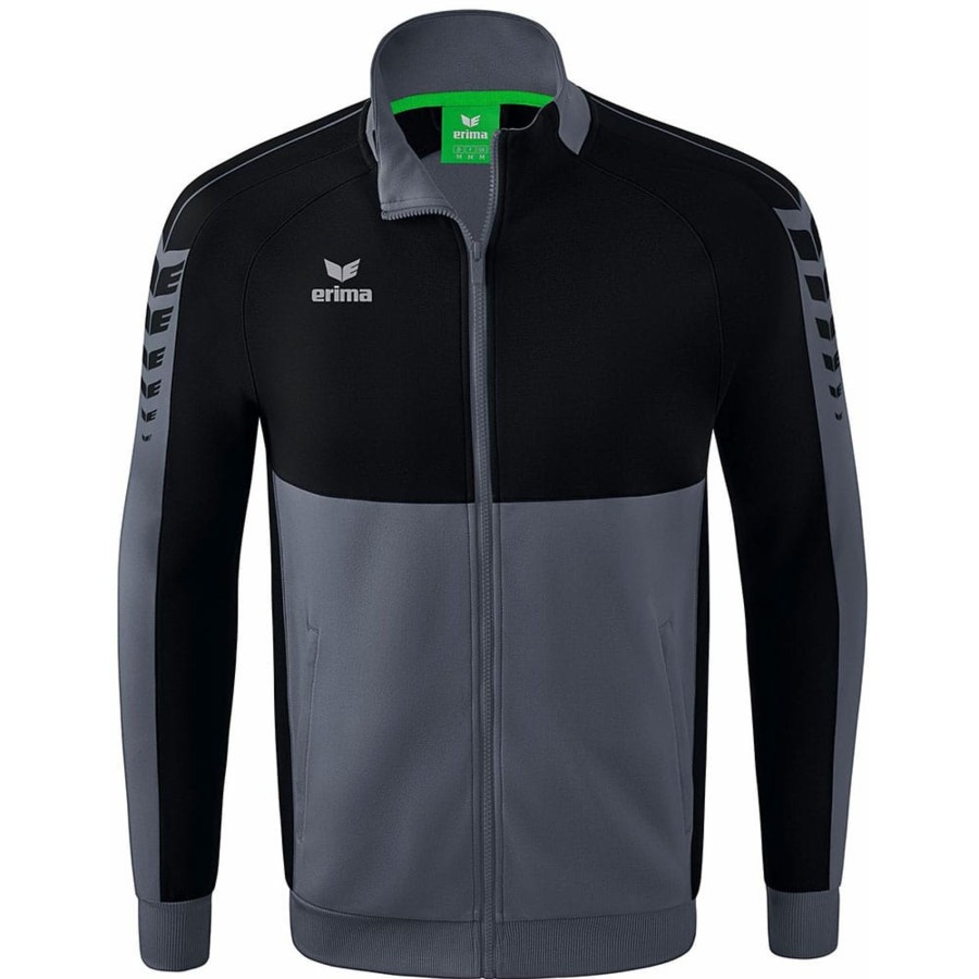 Kinder Erima Jacken | Erima Kinder Trainingsjacke Six Wings Grau-Schwarz