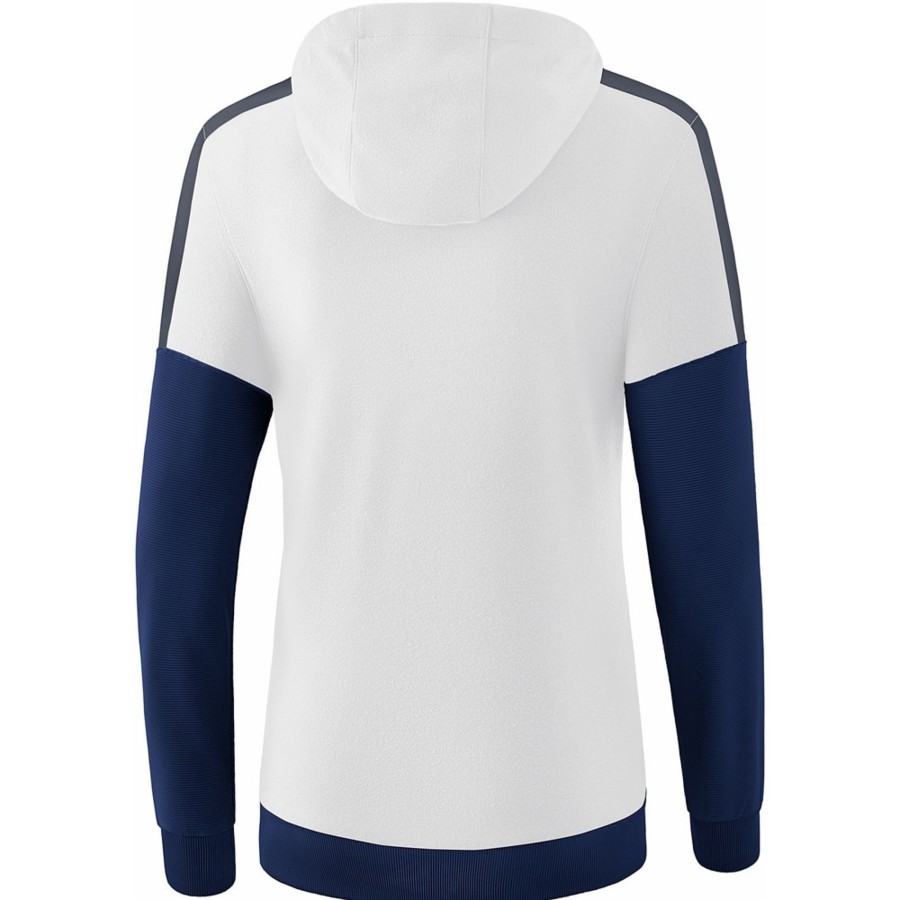 Damen Erima Hoddies | Erima Damen Hoodie Squad Weis-Blau-Grau