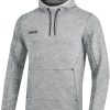 Herren Jako Hoodies | Jako Premium Basics Kapuzensweat Grau Meliert